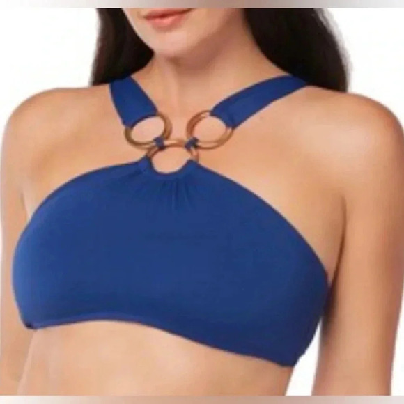 Bleu Rod Beattie Ring Me Up Over Shoulder Ring Swim Top and Bikini Bottom Sz 10 - Picture 2 of 9